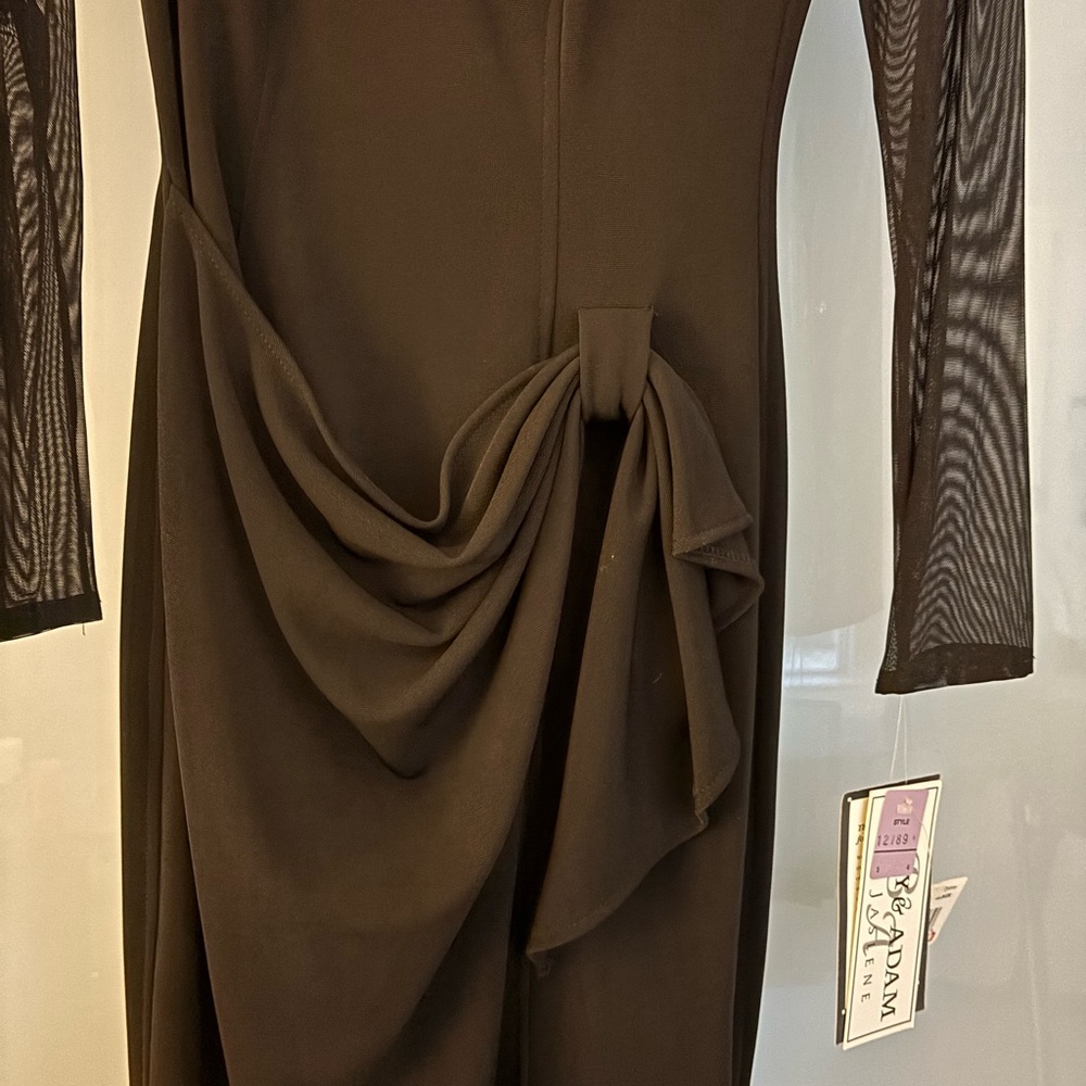 Adam Black Long Sleeve Dress with Sequin Detail - Picture 2 of 7